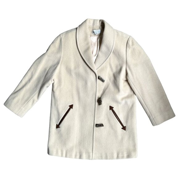Lands End Overcoat Womens Wool Mohair Coat 14 Cottagecore Embroidered‎ Western - Picture 1 of 8